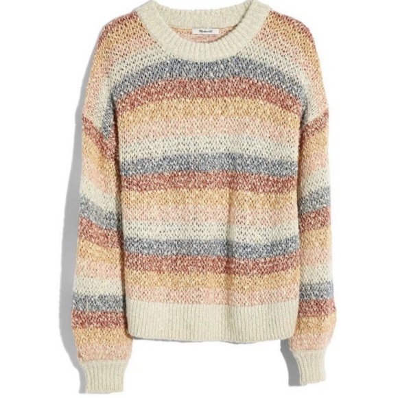 Madewell Rainbow Stripe Crewneck Sweater XXS - Picture 2 of 8